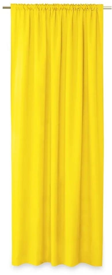 AmeliaHome Oxford Pleat függöny, sárga, 140 x 250 cm