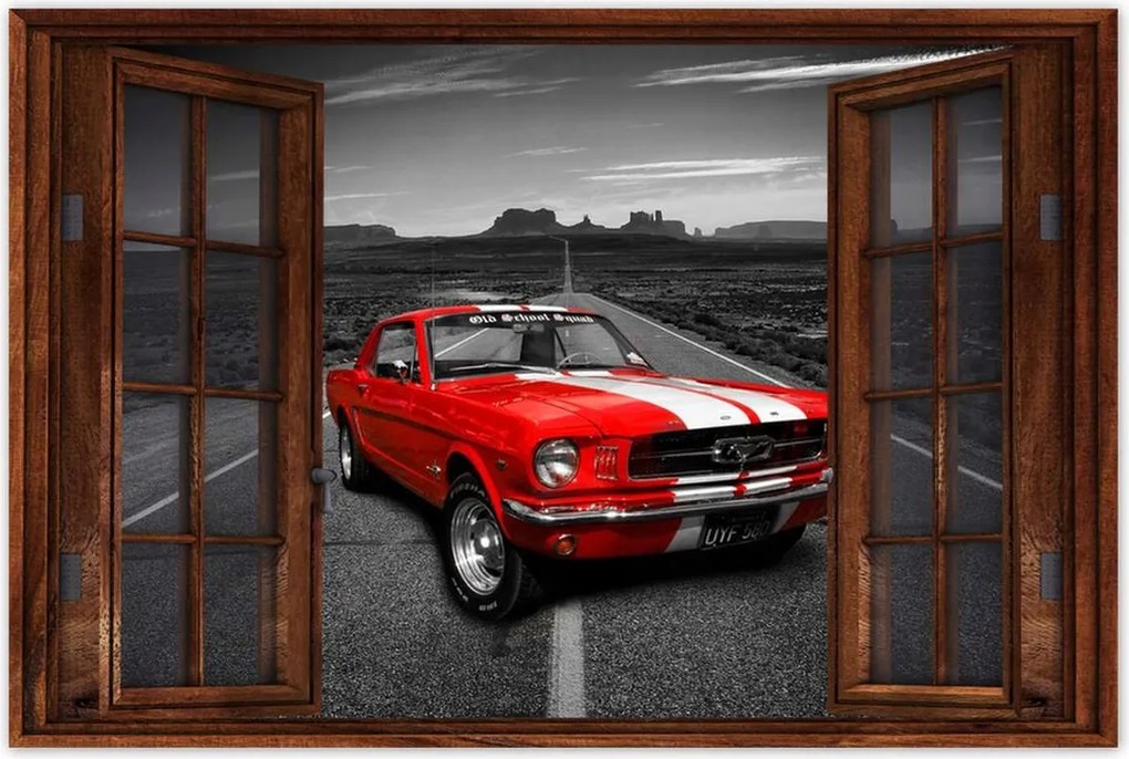Poszter 60x40 Piros Ford Mustang