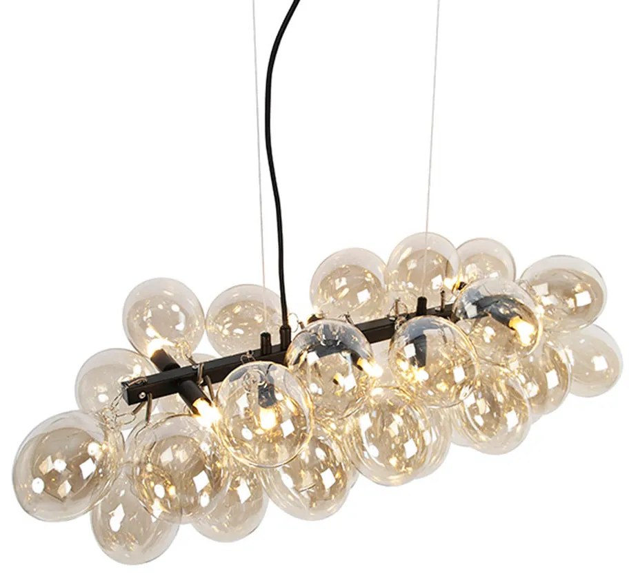 Design lógólámpa fekete borostyán üveggel 8 lámpás - Uvas