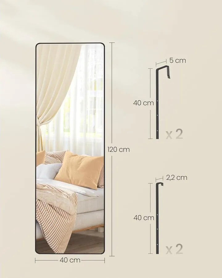 SONGMICS teljes alakos tükör, 120 x 40 cm