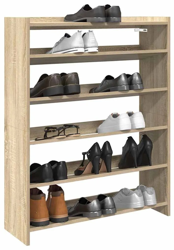 sonoma tölgy színű szerelt fa cipőtartó 80x25x100 cm