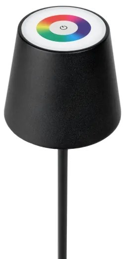 LED RGBW Dimmelhető kültéri lámpa LED/1,5W/4000 mAh 3000K IP44 fekete