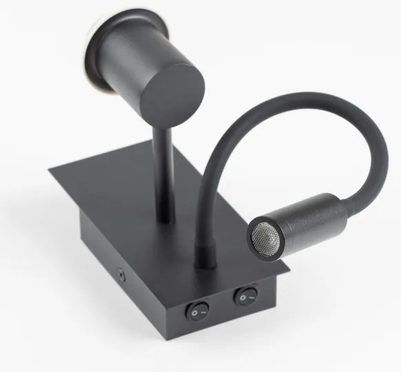 Brilagi - LED Fali lámpa NUBILA 1xE27/25W/230V + LED/3W fekete/fehér