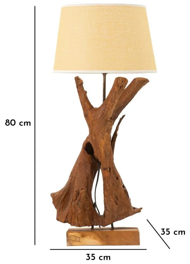 Lampada teak da tavolo ø 35x80cm