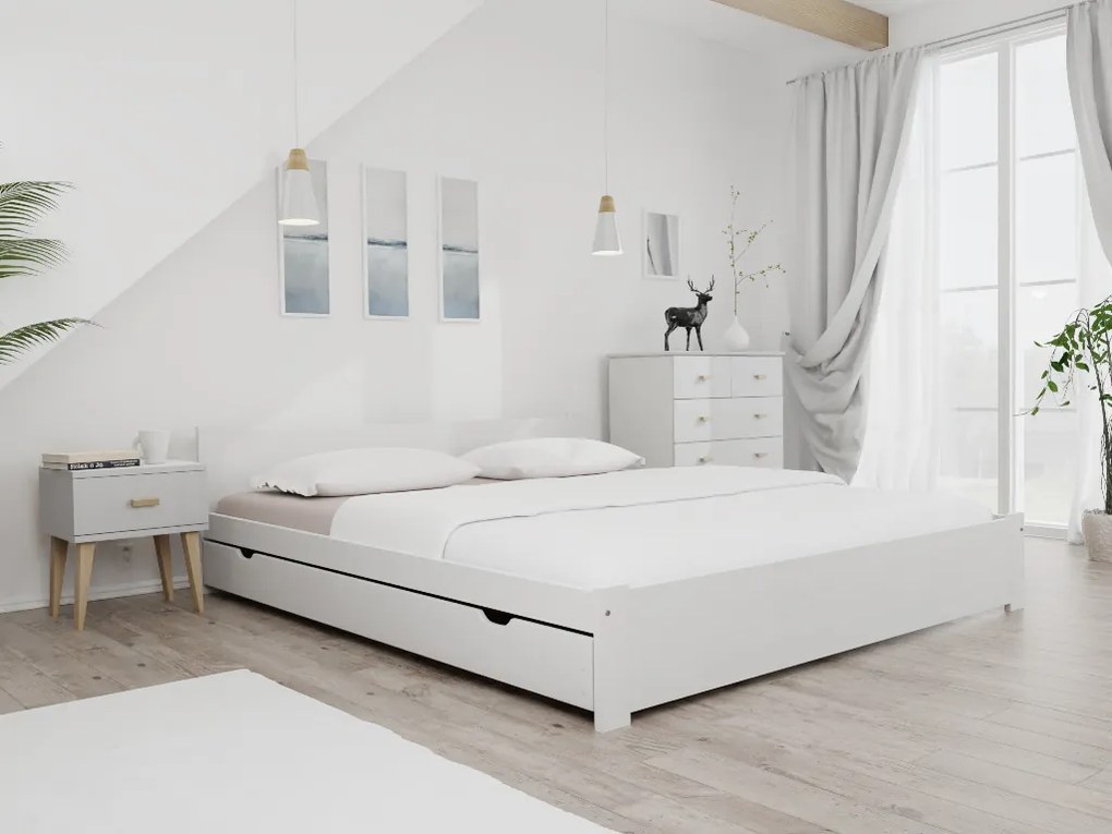 IKAROS ágy 180 x 200 cm, fehér Ágyrács: Léces ágyrács, Matrac: Coco Maxi 20 cm matrac