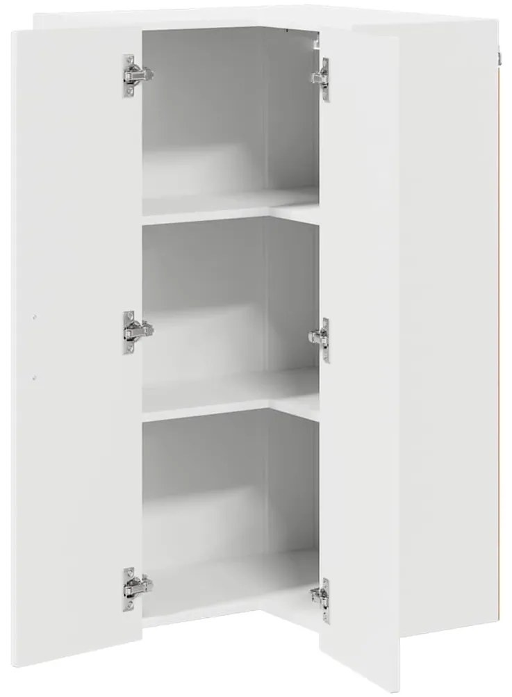 Fali konyhaszekrény Magas Fényű Fehér 57 x 57 x 100 cm Faanyag