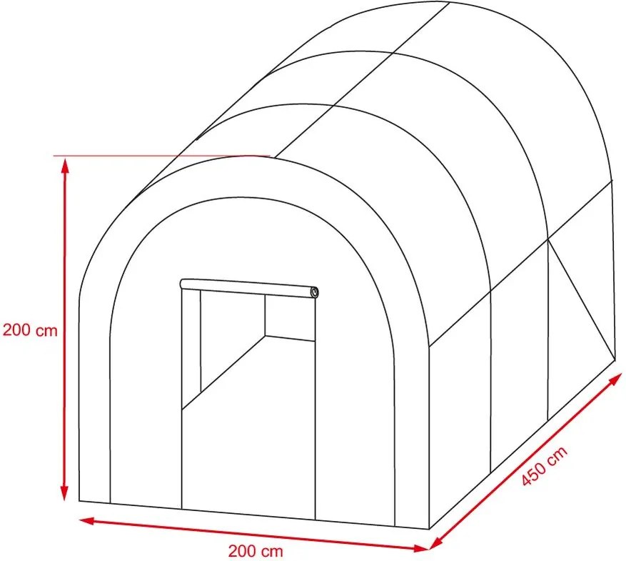 Avenberg nagy kerti fóliasátor 4.5 m