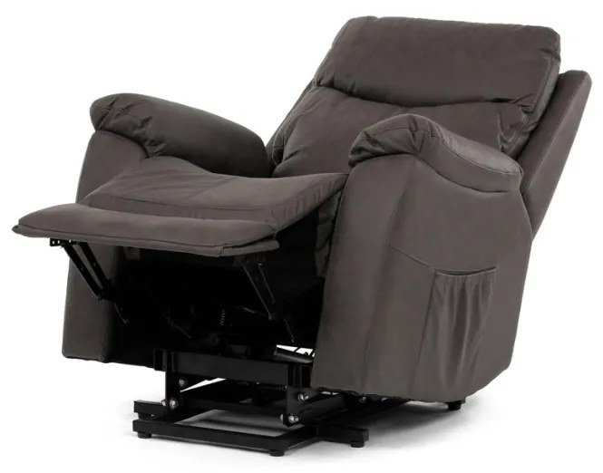 Fotoliu TV si Relax, electric, 3 motoare, stofă maro cu decor piele periată TV-5874