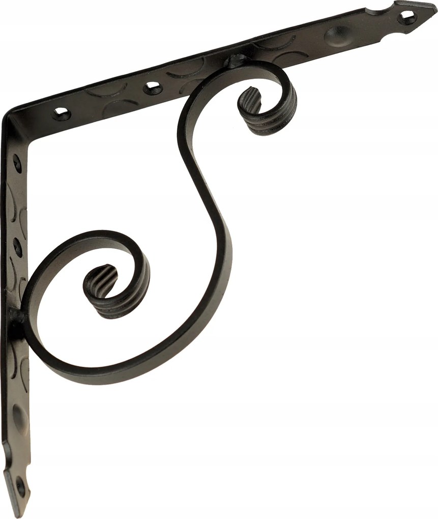 Kovácsoltvas Dekoratív Polc Tartó 275 x 275 MM Fekete