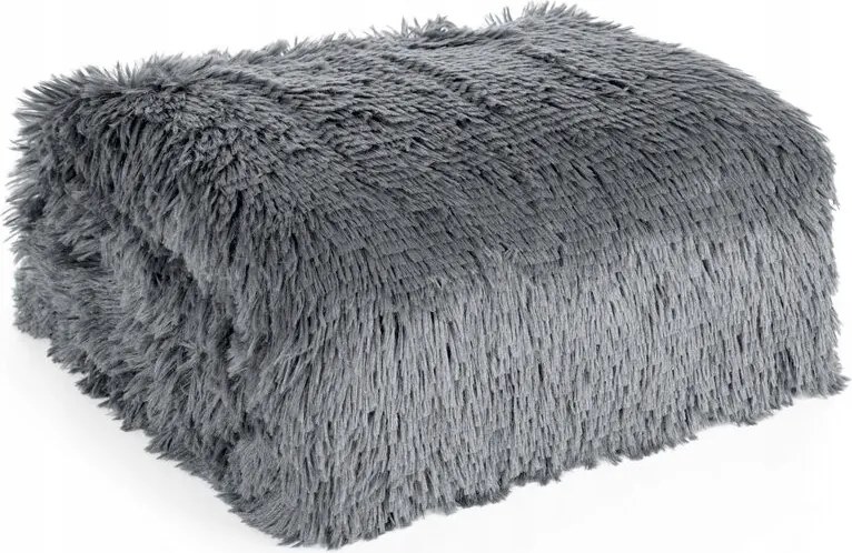 Tifany szőrme takaró ezüst 150x200 cm glamour pléd ágyra puha vastag