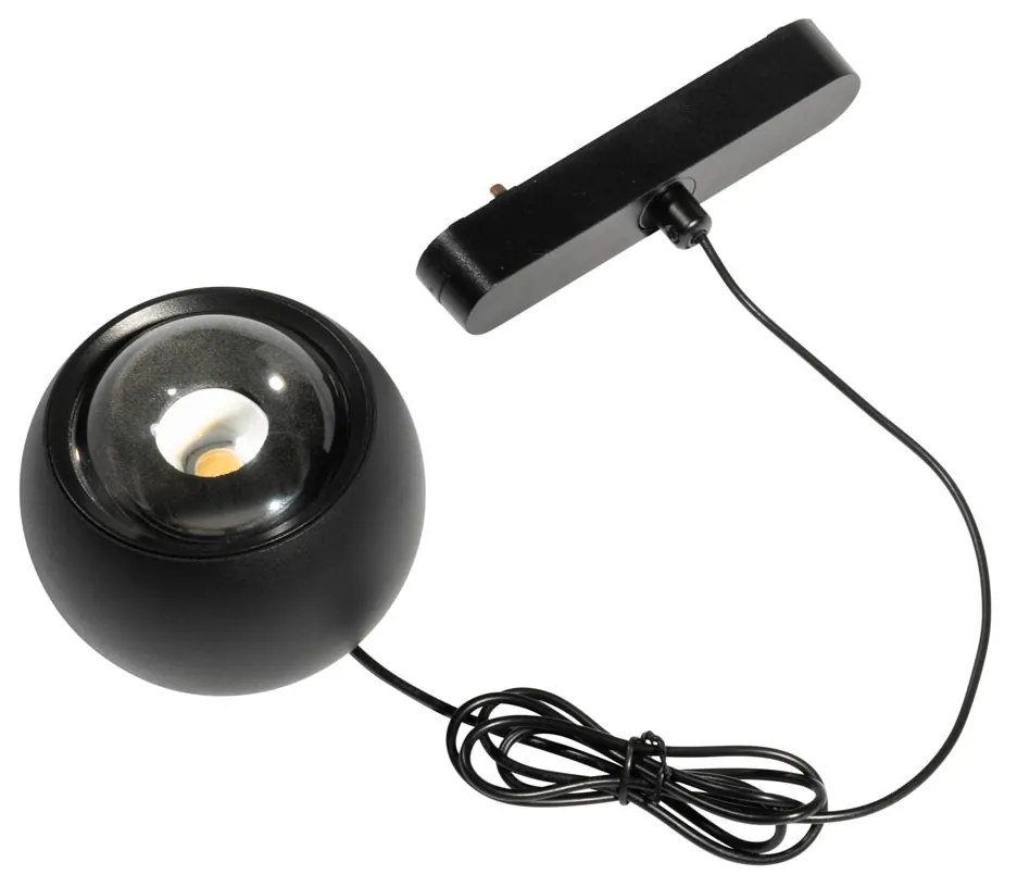 Modern fekete függesztett lámpa 1-fázisú sínrendszerhez LED-del - Magnetic Lance