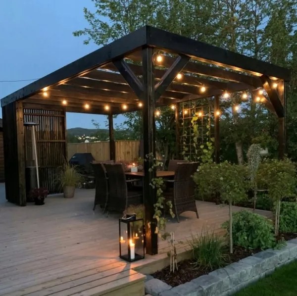 LED kültéri dekorációs fényfüzér 20xE27/1W/230V 20,94 m IP44 fekete