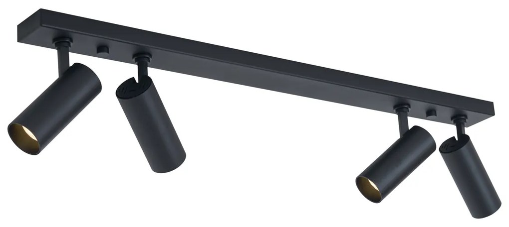 Modern mennyezeti lámpa fekete, LED-del, dimmelhető, 4-lámpás - Tate