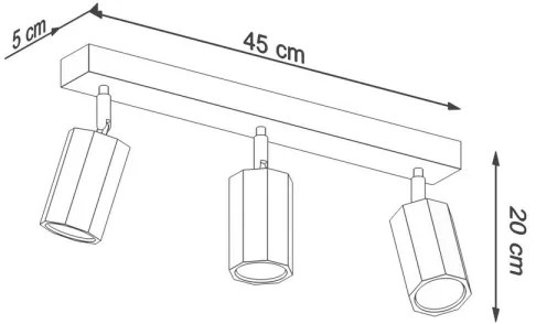Sollux SL.1030 - Spotlámpa ZEKE 3xGU10/40W/230V tölgy