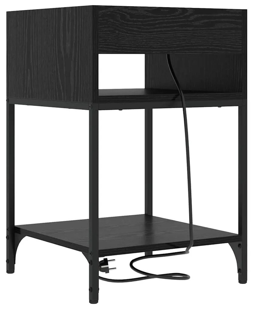 Éjjeli Szekrények 2 pcs Musta tammi 40 x 40 x 61 cm Faanyag