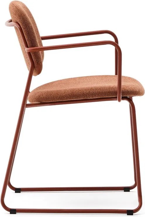 Terrakotta színű fém karfás étkezőszék Meli – Kave Home