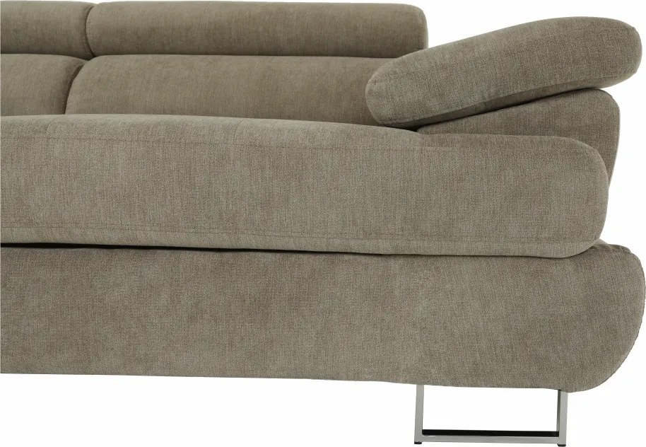 Ülőgarnitúra, világosbarna melír, szövet, balos, BUTON P