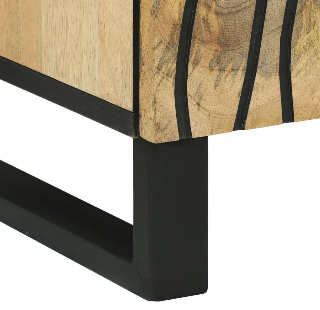 Oldalszekrény 60 x 33.5 x 75 cm - Tömör mangóból és őszi fából készült