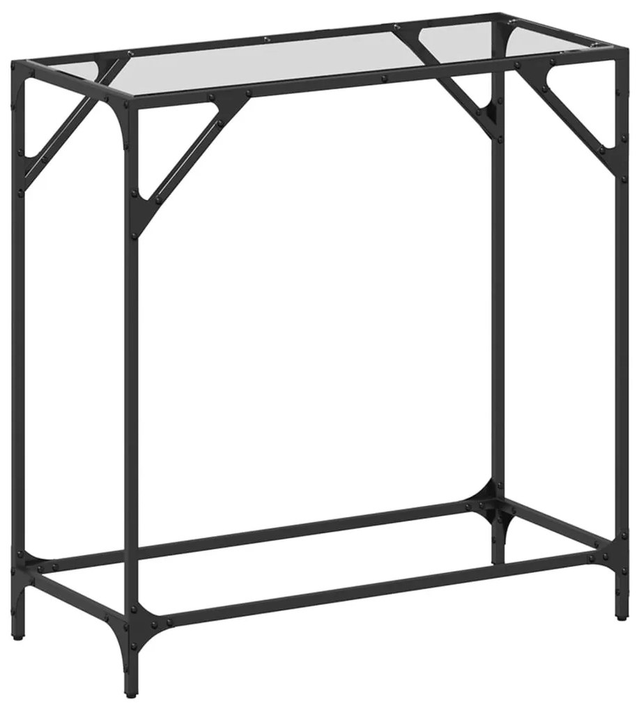 acél tálalóasztal átlátszó üveglappal 80 x 35 x 81 cm