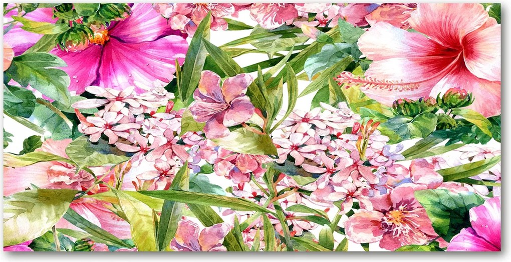 Konyhai panel Virágos mintás 140x70 cm Ragasztó