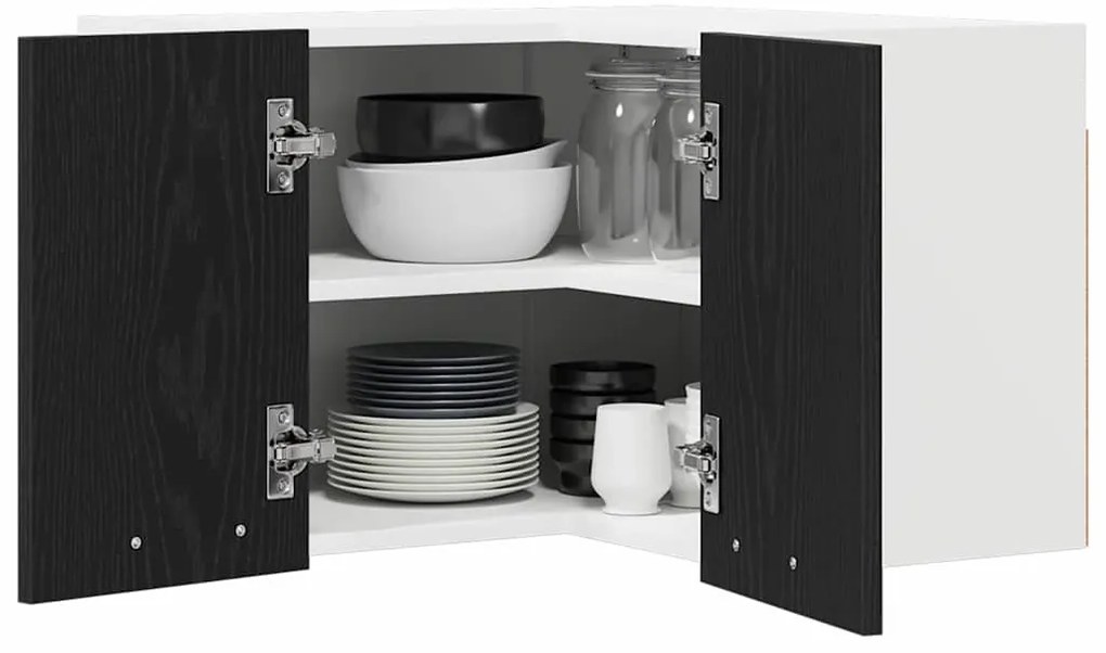 Függő szekrény Riga Fekete tölgy és fehér 57 x 57 x 40 cm