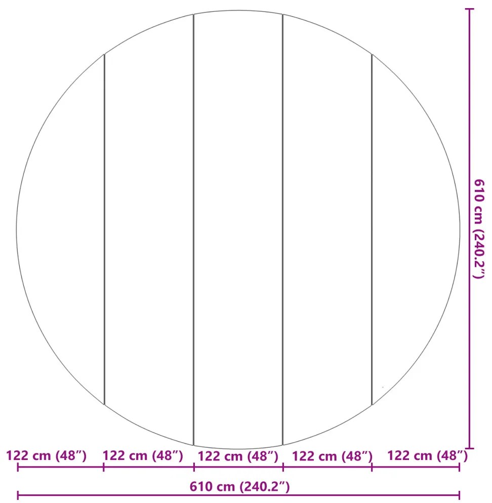 Kerek Medencefedő Fekete Műanyag Ø 610 cm Vízálló anyag