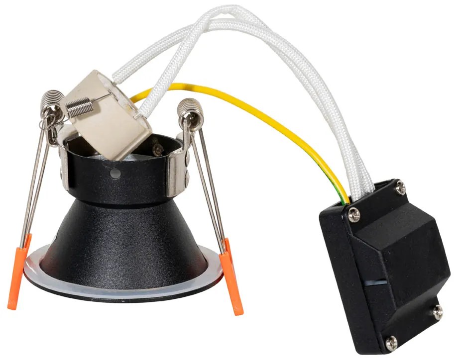 Set van 6 moderne inbouwspots zwart met goud GU10 35mm IP44 - Dept