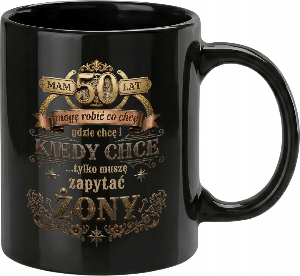 Fekete bögre 50 éves vagyok Azt csinálok, amit akarok születésnapra vicces ajándék