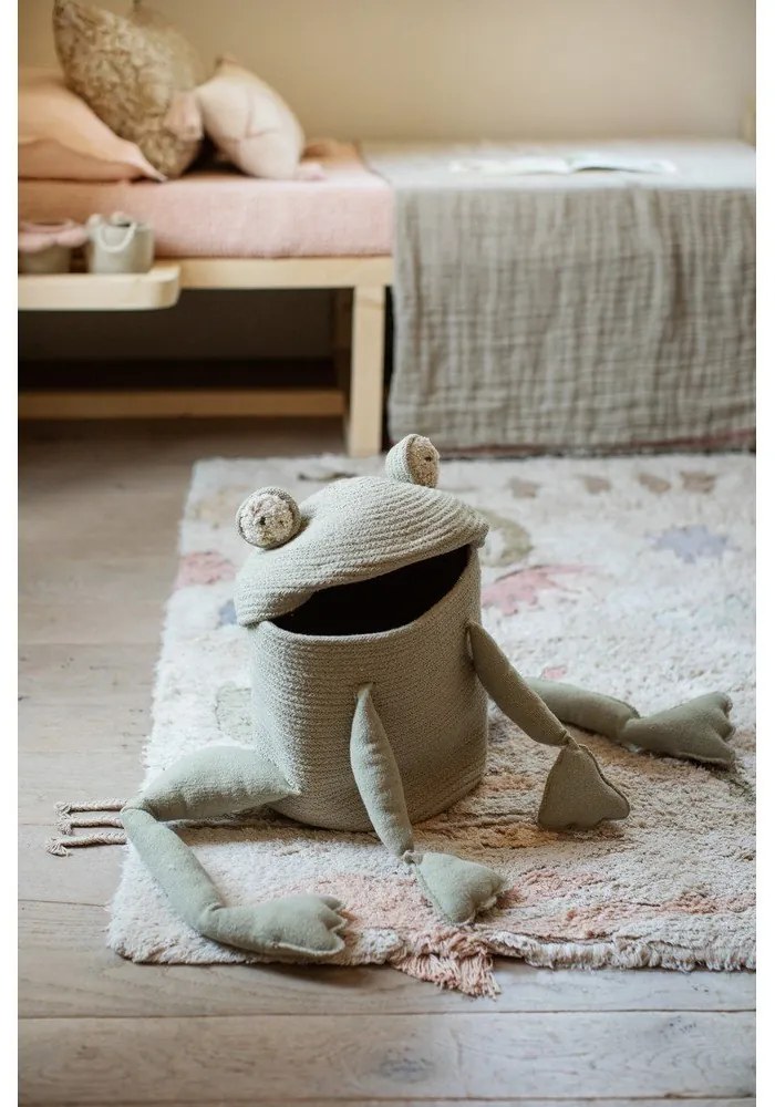 Világoszöld textil játéktároló kosár ø 23x35 cm Fred the Frog – Lorena Canals