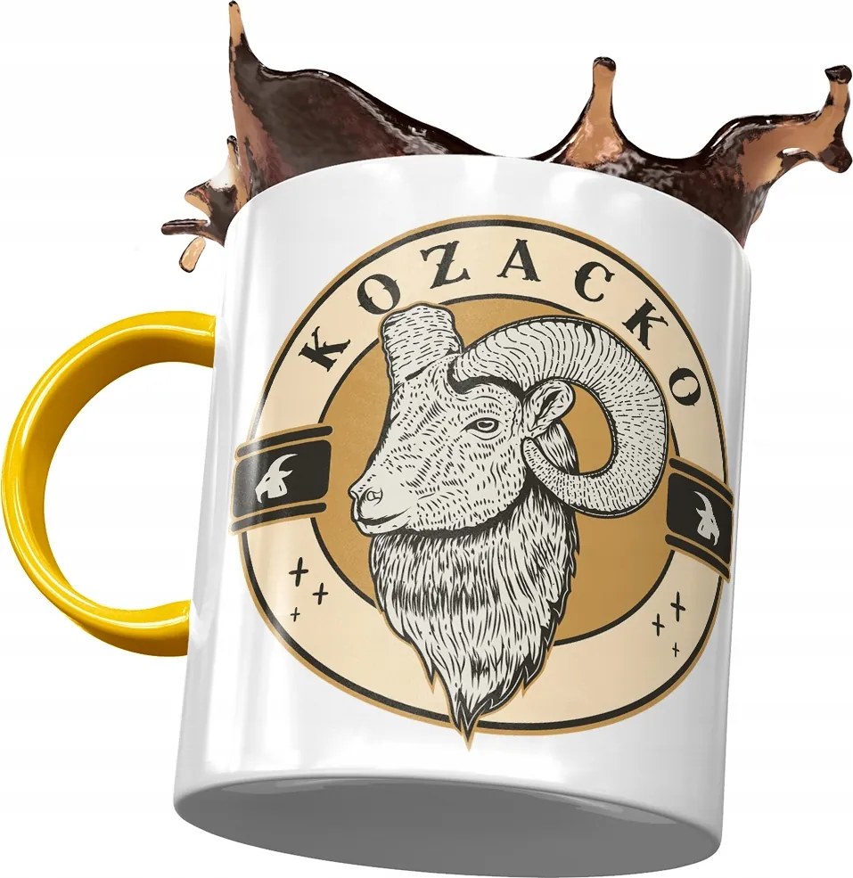 Bögre Sárga Vicces Kozák Ajándék Nyomtatott Fotóval