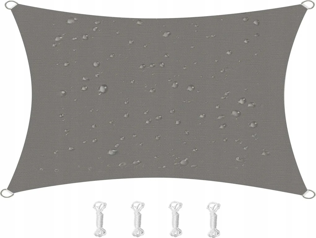 Kerti sötétítő napvitorla Uv védelem vízálló téglalap alakú szürke 2x3m