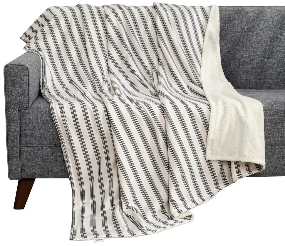 Fehér-antracitszürke takaró 150x190 cm Soren Wellsoft – Mijolnir