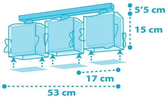 Dalber 63473 - Gyermek mennyezeti lámpa BABY SHARK 3xE27/60W/230V