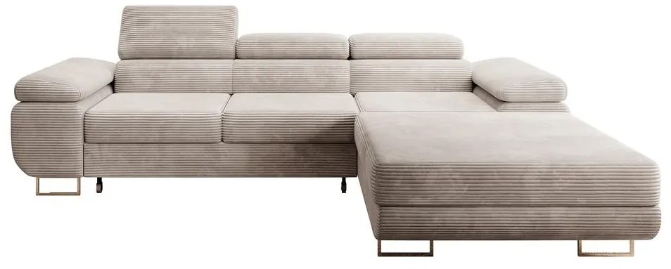 Sarokkanapé Grande (J) (bézs szürke + króm). 1100534
