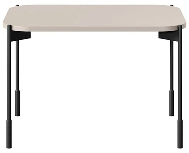 Sonatia dohányzóasztal 60 cm, téglalap alakú, fém lábakkal - kasmír