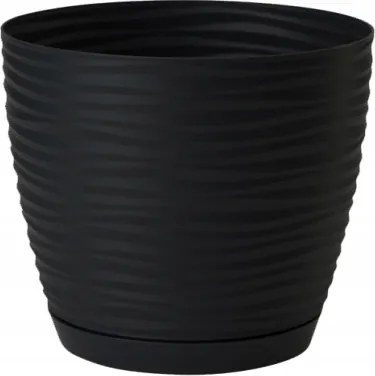 Fedő állvánnyal fekete műanyag 16,7x15,4cm kerek