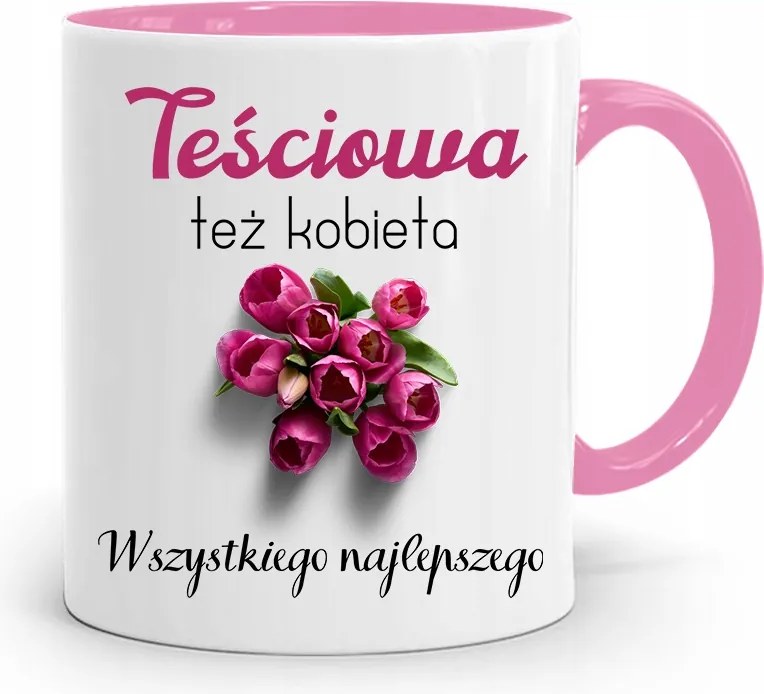 Rózsaszín Bögre Ajándék Anyósnak Nőnek Is, fényképes nyomattal