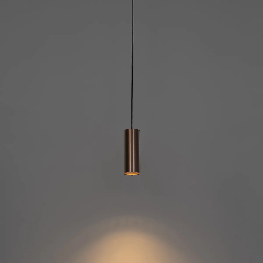 Designer függőlámpa sötét bronz 1 fázisú sínadapterrel - Iconic Tubo