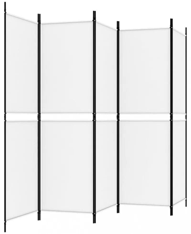 fehér 5 paneles paraván 250x180 cm szövet