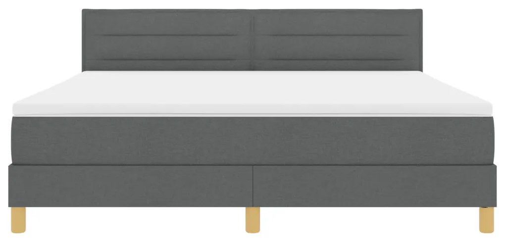 Boxspring ágy matraccal és LED világítással, sötétszürke, 180x200 cm, Szövet