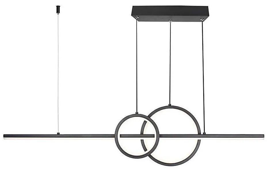 LED Csillár zsinóron LED/15W/230V 4000K 80 cm fekete