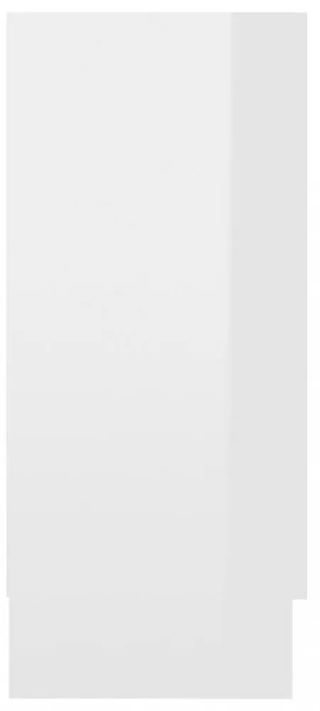 magasfényű fehér szerelt fa tálalószekrény 120 x 30,5 x 70 cm