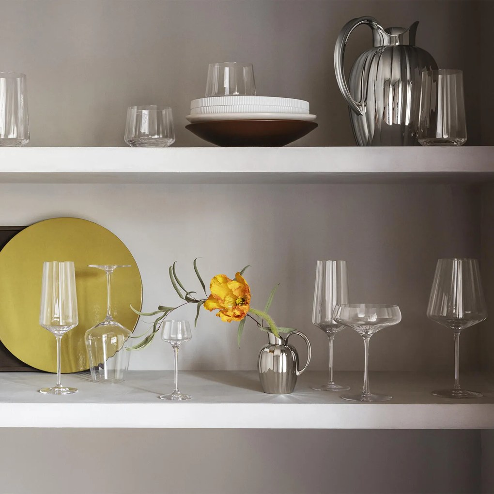 Bernadotte vörösboros poharak, 6 darabos készlet - Georg Jensen