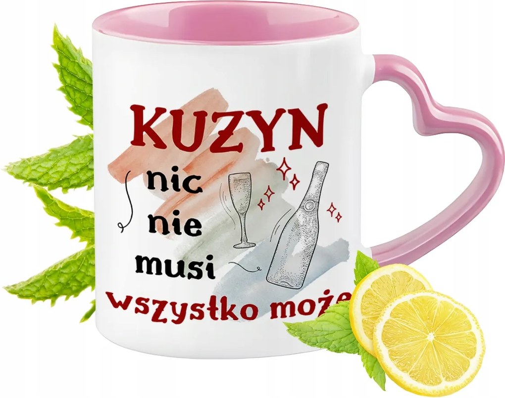 Unokatestvér bögre rózsaszín szív alakú füllel Kávé ajándék