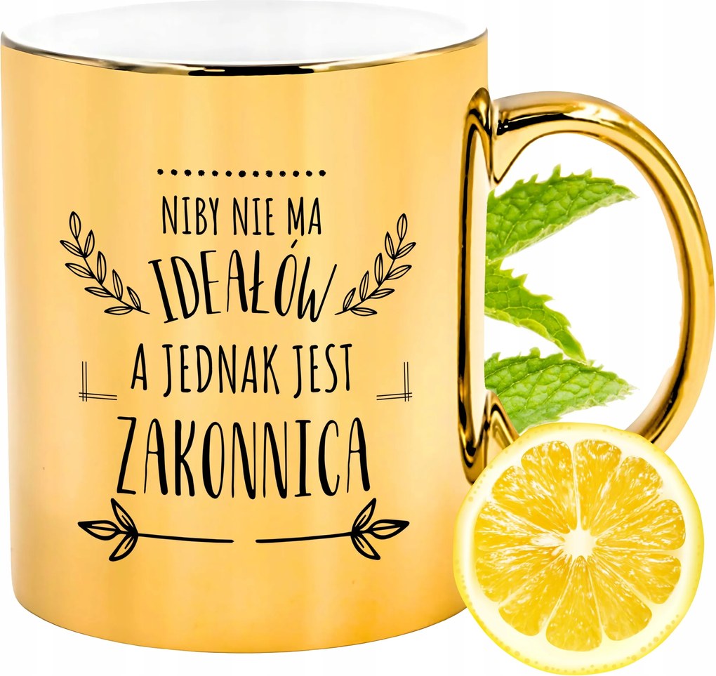 Arany csillogó bögre apácáknak ajándék fényképes nyomtatással