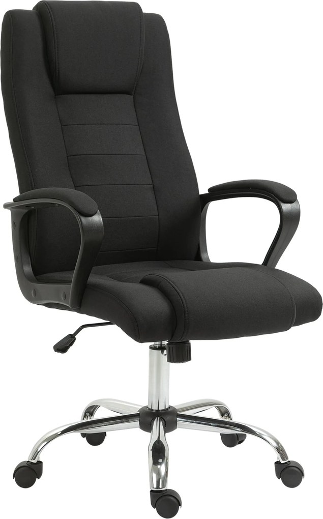 Vinsetto Ergonomikus Irodai Szék Forgatható Üléssel és Hintázási Funkcióval,Fekete, Állítható Magasság 62 x 76 x 110-119 cm | Aosom