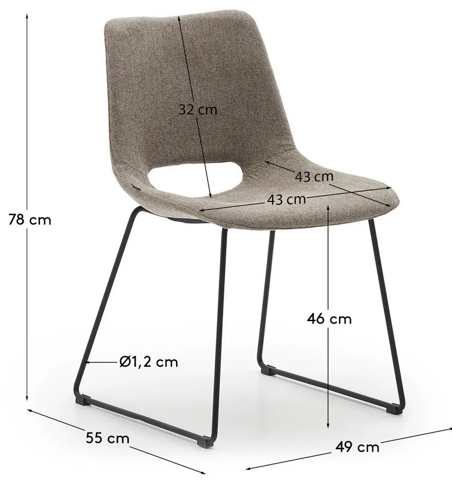 Világosbarna étkezőszék szett 1 db-os Zahara – Kave Home