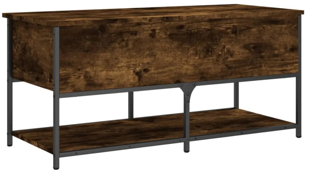 füstös tölgy színű szerelt fa tárolópad 100 x 42,5 x 47 cm