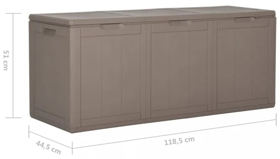 barna PP rattan kerti tárolóláda 270 L