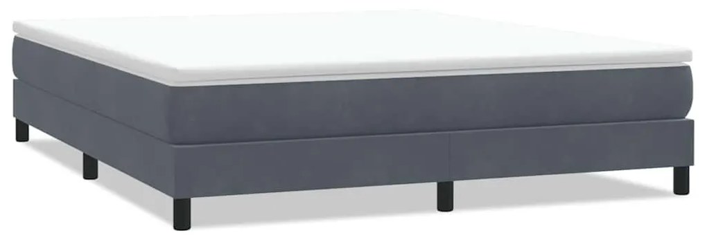 vidaXL sötétszürke bársony rugós ágy matrac nélkül 180x220 cm